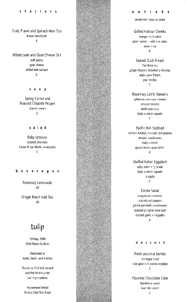 menu inside