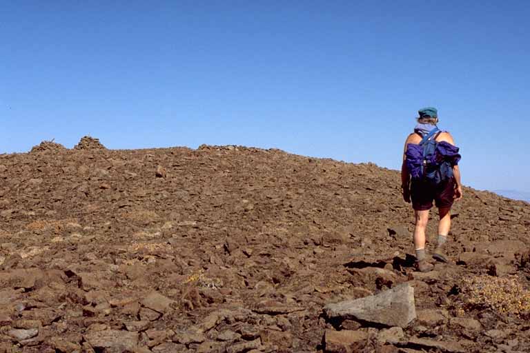 photo, hiker near summit