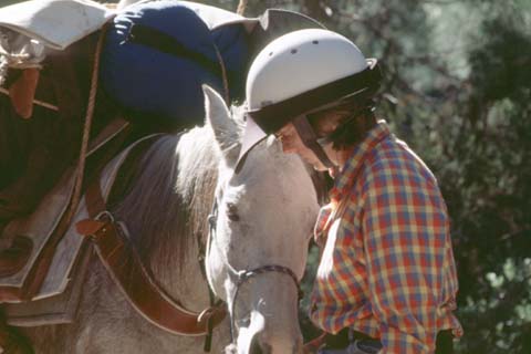 Stella, a pack horse, and Maralyn.