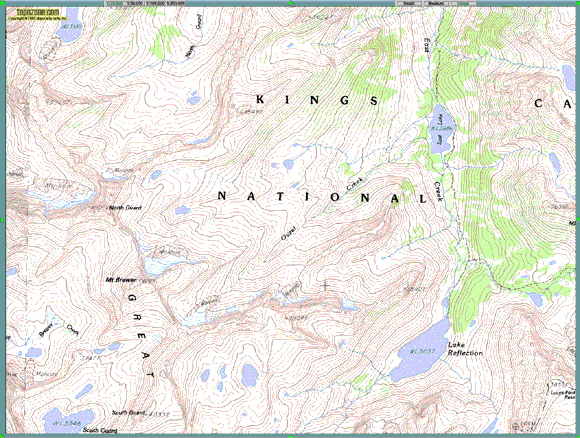 map showing East Lake and Mt. Brewer
