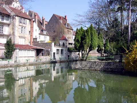 Photo, river in town