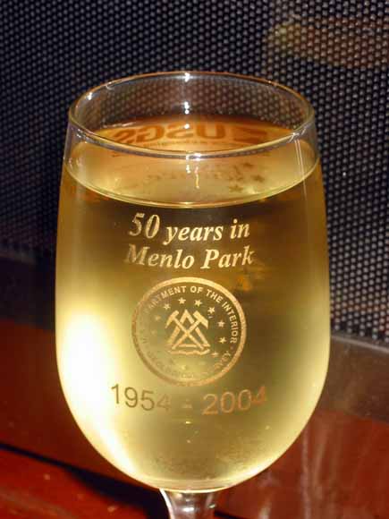 photo of wine glass with USGS logo