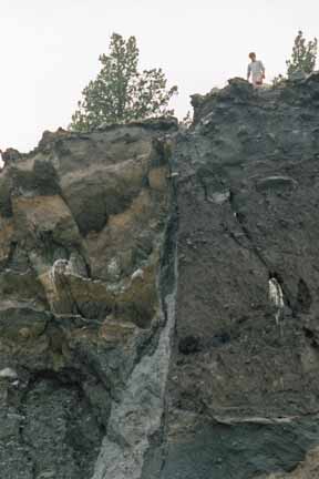 photo of geologist atop a cliff