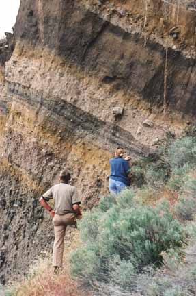 photo of Chet and Mary Jane under cliff