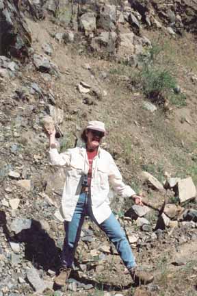 photo of Sandy holding up her sample