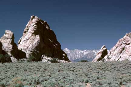 photo of granite outcrops, Sierra in background