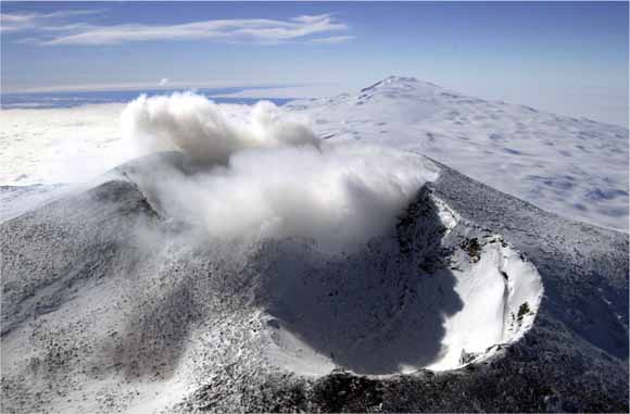 clouds in crater of Erebus