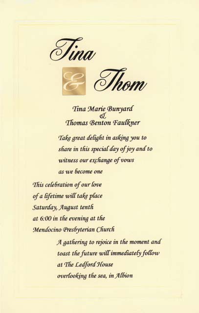 Wedding invitation