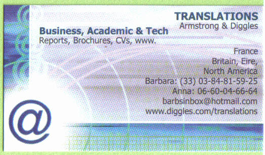 business card showing information given below