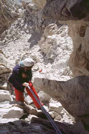 Photograph Anna descending.